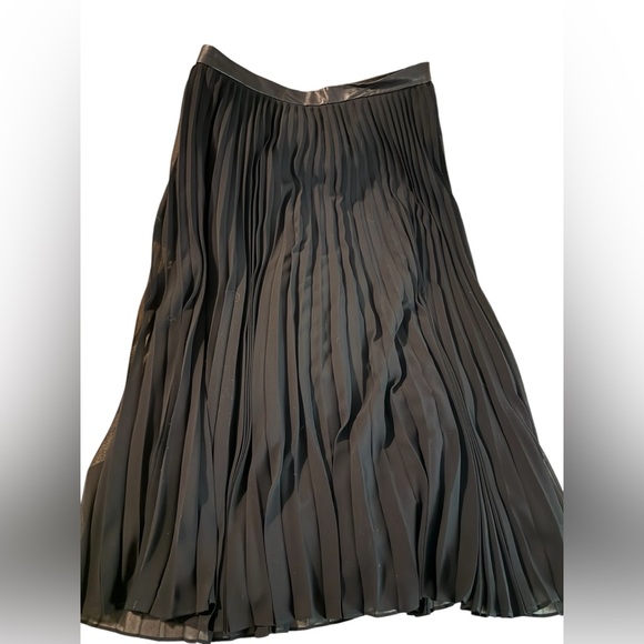 Banana Republic PLEATED CHIFFON MIDI SKIRT women’s size 8 black - Picture 1 of 12
